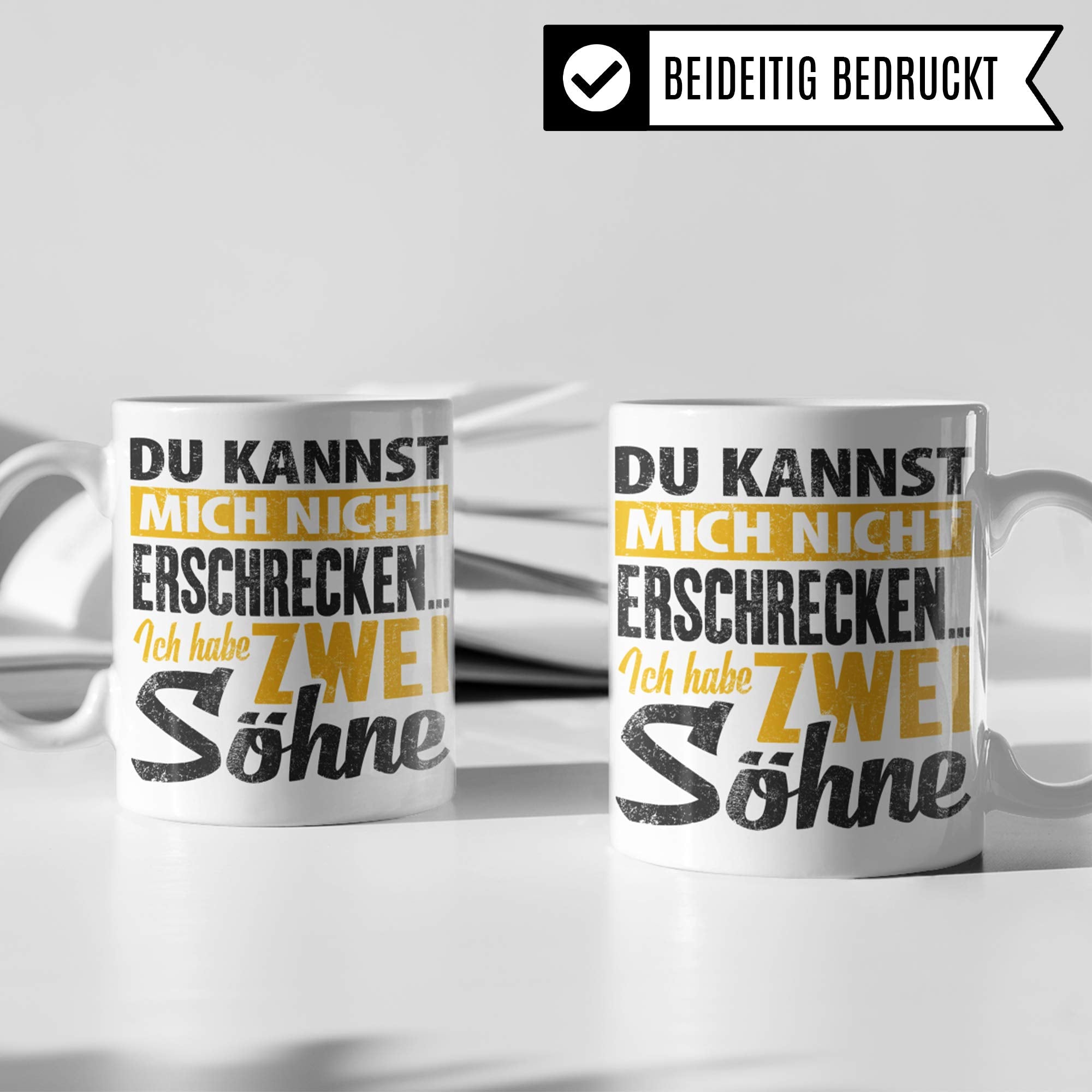 Mama Tasse lustig „Ich habe zwei Söhne“ – Bild 3