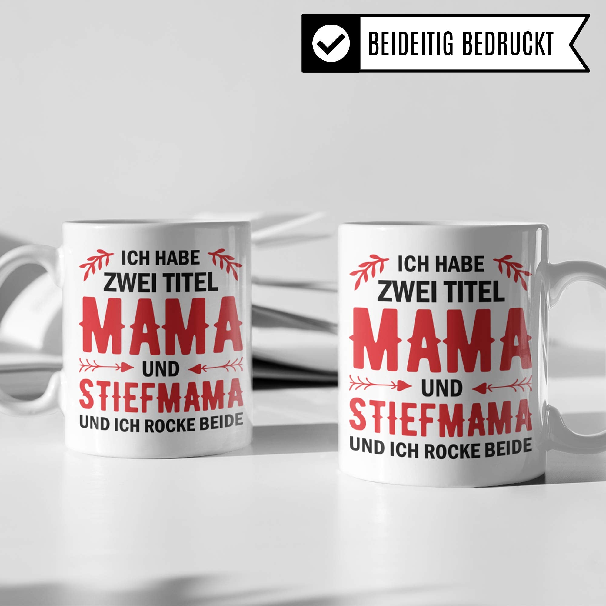 Stiefmama Tasse „Mama und Stiefmama“ – Schriftzug Weiß – Bild 3