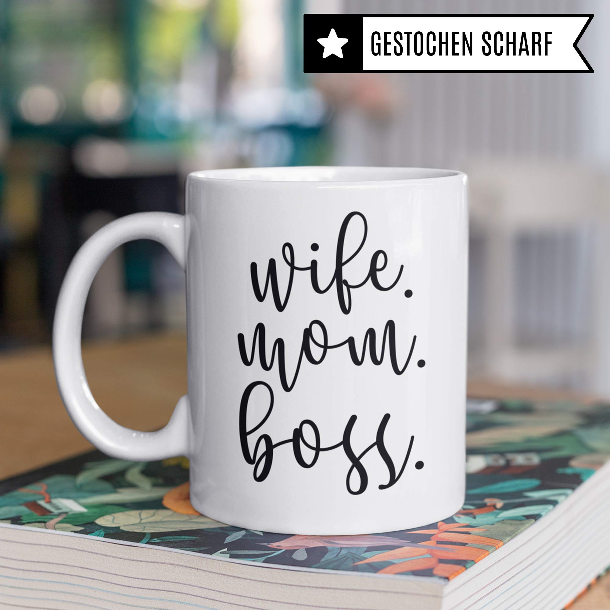 Wife Mom Boss Tasse – drei Rollen, eine Heldin – Bild 4