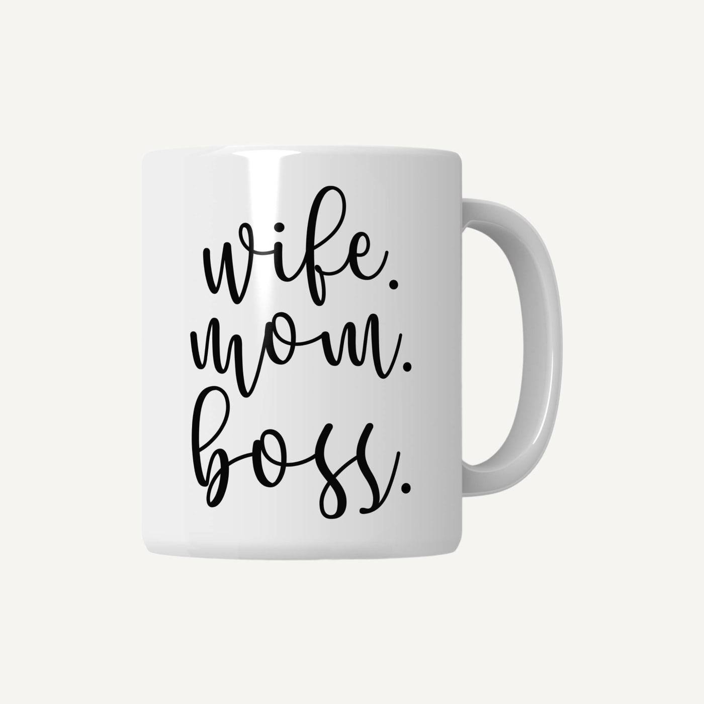 Wife Mom Boss Tasse – drei Rollen, eine Heldin